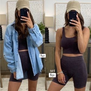 Talulah Seamless Ribbed Biker Short Set